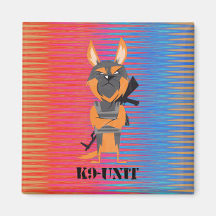 Aimant Caricature berger allemande K9 conception de chien