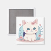 Aimant Caricature Cute Kitty Kawaii Chibi (Recto/Verso)