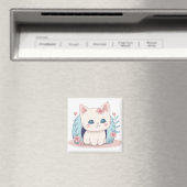 Aimant Caricature Cute Kitty Kawaii Chibi (In Situ (Lave-vaisselle))