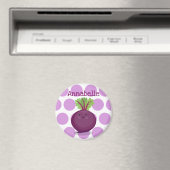 Aimant Caricature de betterave mignonne et violette (In Situ (Lave-vaisselle))