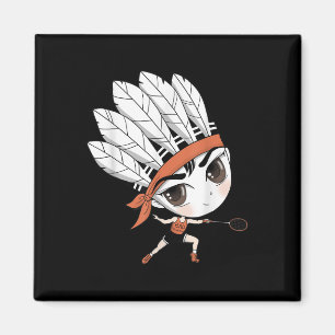 Aimant Caricature de Birdie Manga de Cute Chibi Badminton