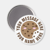 Aimant Caricature de biscuits à puce à chocolat sur mesur (Recto/Verso)