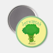 Aimant Caricature de brocoli drôle et drôle (Recto/Verso)
