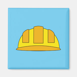 Aimant Caricature de Casquette dur jaune
