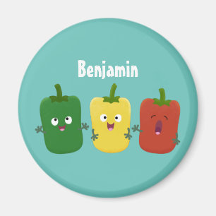 Aimant Caricature de chant trio capsicum poivre clair
