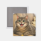 Aimant Caricature de chat  (Recto/Verso)