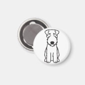 Aimant Caricature de chien Kerry Blue Terrier (Recto/Verso)