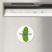 Aimant Caricature de cornichon vert joyeux (In Situ (Lave-vaisselle))