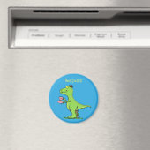 Aimant Caricature de dinosaure vert t rex (In Situ (Lave-vaisselle))