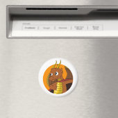 Aimant Caricature de dragon orange (In Situ (Lave-vaisselle))