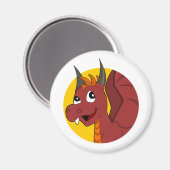 Aimant Caricature de dragon rouge (Recto/Verso)