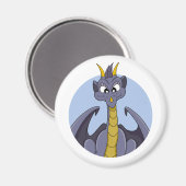 Aimant Caricature de dragon violet (Recto/Verso)