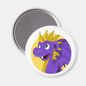 Aimant Caricature de dragon violet (Recto/Verso)