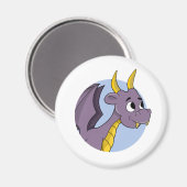 Aimant Caricature de dragon violet (Recto/Verso)