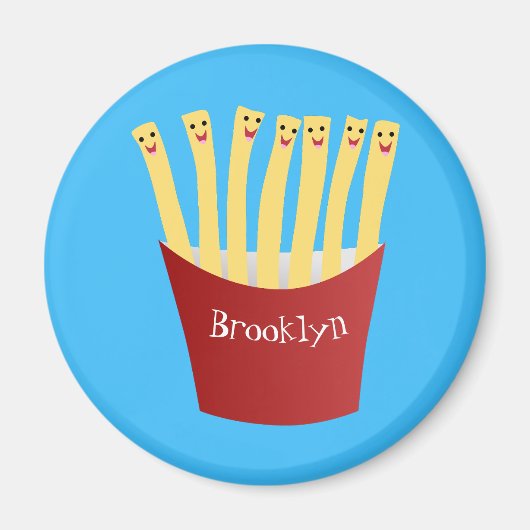 Aimant Caricature de frites Cute kawaii fast food (Devant)