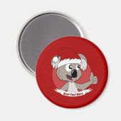 Aimant Caricature de koala de Noël (Recto/Verso)