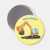 Aimant Caricature de la pelle orange (Recto/Verso)