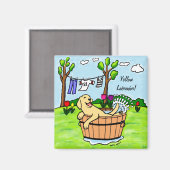 Aimant Caricature de la piscine à marionnettes du Labrado (Recto/Verso)