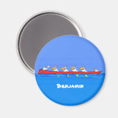 Aimant Caricature de l'équipe d'aviron pélican drôle (Recto/Verso)