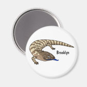 Aimant Caricature de lézard rouge (Recto/Verso)