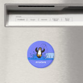 Aimant Caricature de manchot joyeux sautant (In Situ (Lave-vaisselle))