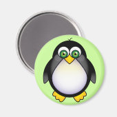 Aimant Caricature de pingouin vert (Recto/Verso)