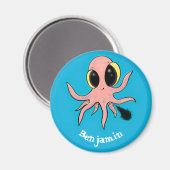 Aimant Caricature de poulpe de bébé mignonne et cheeky (Recto/Verso)