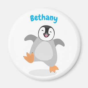 Aimant Caricature de poussin de pingouin mignon et joyeus