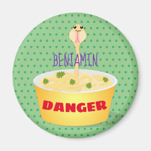 Aimant Caricature de serpent aux nouilles mignonnes illus