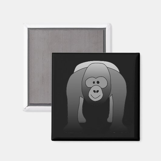 Aimant Caricature de Silverback Gorilla (Recto/Verso)