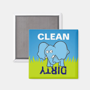 Aimant Caricature d'éléphant bleu