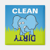 Aimant Caricature d'éléphant bleu (Devant)