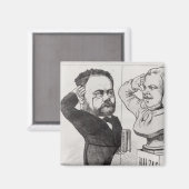 Aimant Caricature d'Emile Zola (Recto/Verso)