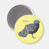 Aimant Caricature d'oiseau de faisan paon de Bornéo (Recto/Verso)