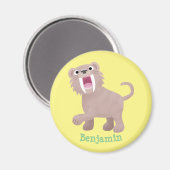 Aimant Caricature du tigre mignon Saber Toothed Smilodon (Recto/Verso)