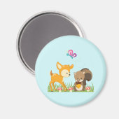 Aimant Caricature en bois mignon (Recto/Verso)