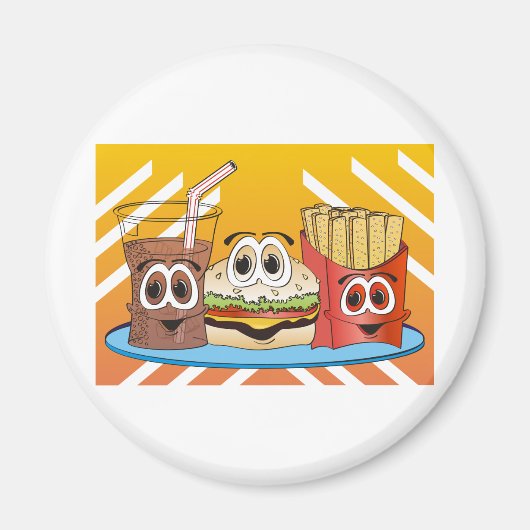 Aimant Caricature Fast Food (Devant)