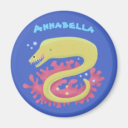 Aimant Caricature humoristique murène verte (Devant)