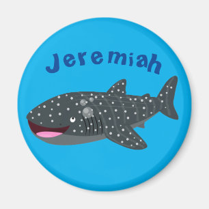 Aimant Caricature joli requin baleine joyeux