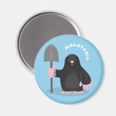 Aimant Caricature mole joyeux (Recto/Verso)