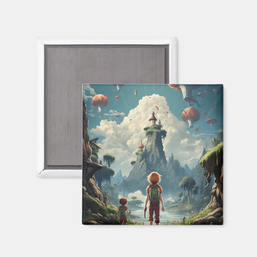 Aimant Caricature monstre classique (Recto/Verso)