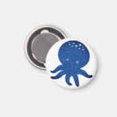 Aimant Caricature octopus mignonne vieux papier (Recto/Verso)