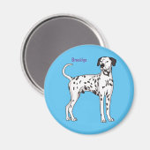 Aimant Caricature pour chien dalmate (Recto/Verso)