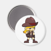 Aimant Caricature pour fille de mignonne aventure (Recto/Verso)