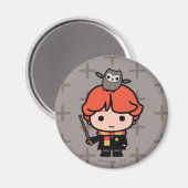 Aimant Caricature Ron Weasley et Pigwidgeon (Recto/Verso)