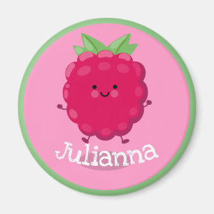 Aimant Caricature rose framboise rouge mignonne