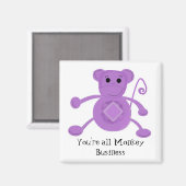 Aimant Caricature Singe Silly Purple (Recto/Verso)