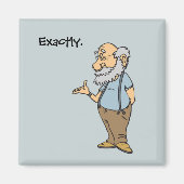 Aimant Caricature Smart Old Man, Sagesse Amusante des per (Devant)