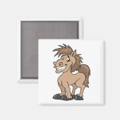 Aimant Caricature souriante Pony Silly Horse (Recto/Verso)