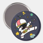 Aimant Caricature spatiale astronaute (Recto/Verso)